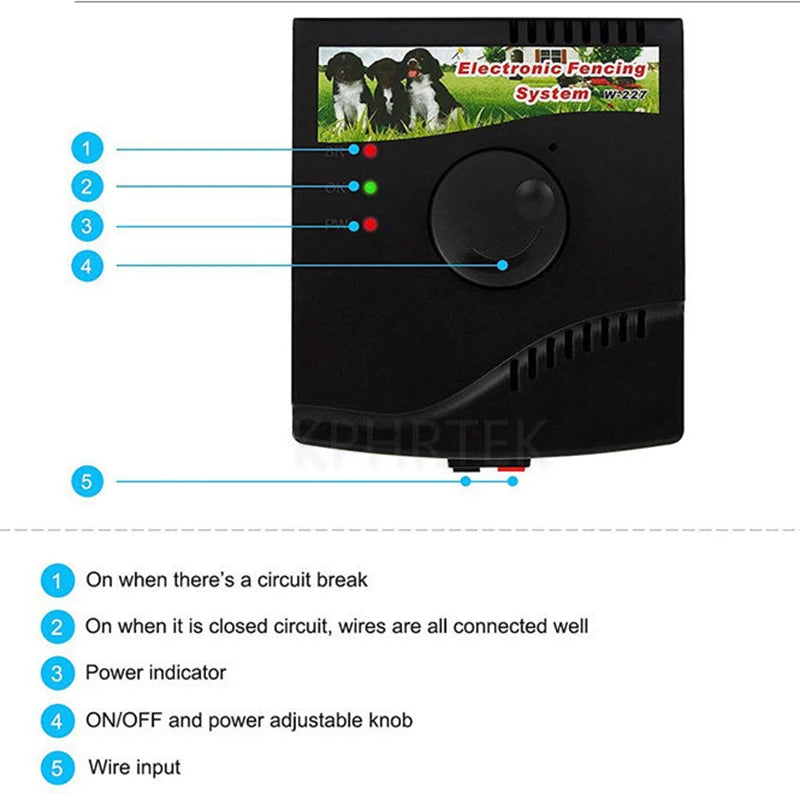 Pet Fence In-Ground Electric Dog Fence Rechargeable Electric Dog Training Collar Receivers Pet Containment System W-227B for Dog