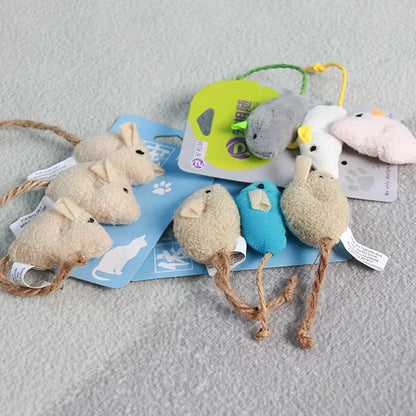 Catnip Cat Toy Soft Fleece Plush Simulation Mouse Catnip Seeds Toy Teeth Cleaning Interactive Funny Palying Toys for Cats Kitten