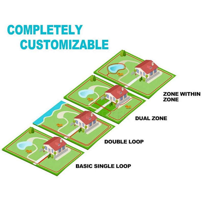 Pet Fence In-Ground Electric Dog Fence Rechargeable Electric Dog Training Collar Receivers Pet Containment System W-227B for Dog